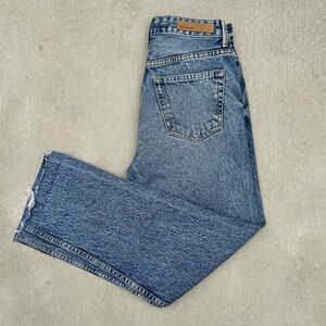 GRLFRND Button Fly Straight Leg High Rise Jeans Mica